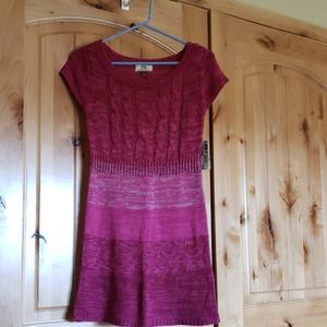 New pink ombre sweater dress with scarf - NWT